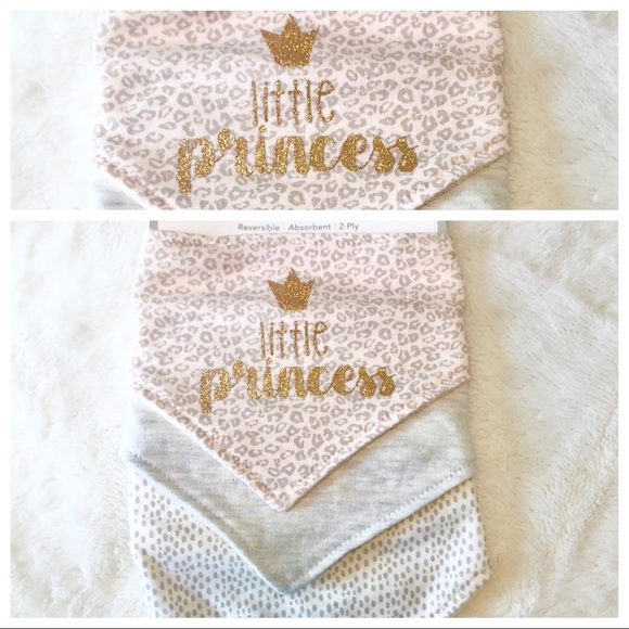 Modern Baby Other - 🆕3pk Bandana Bibs LITTLE PRINCESS